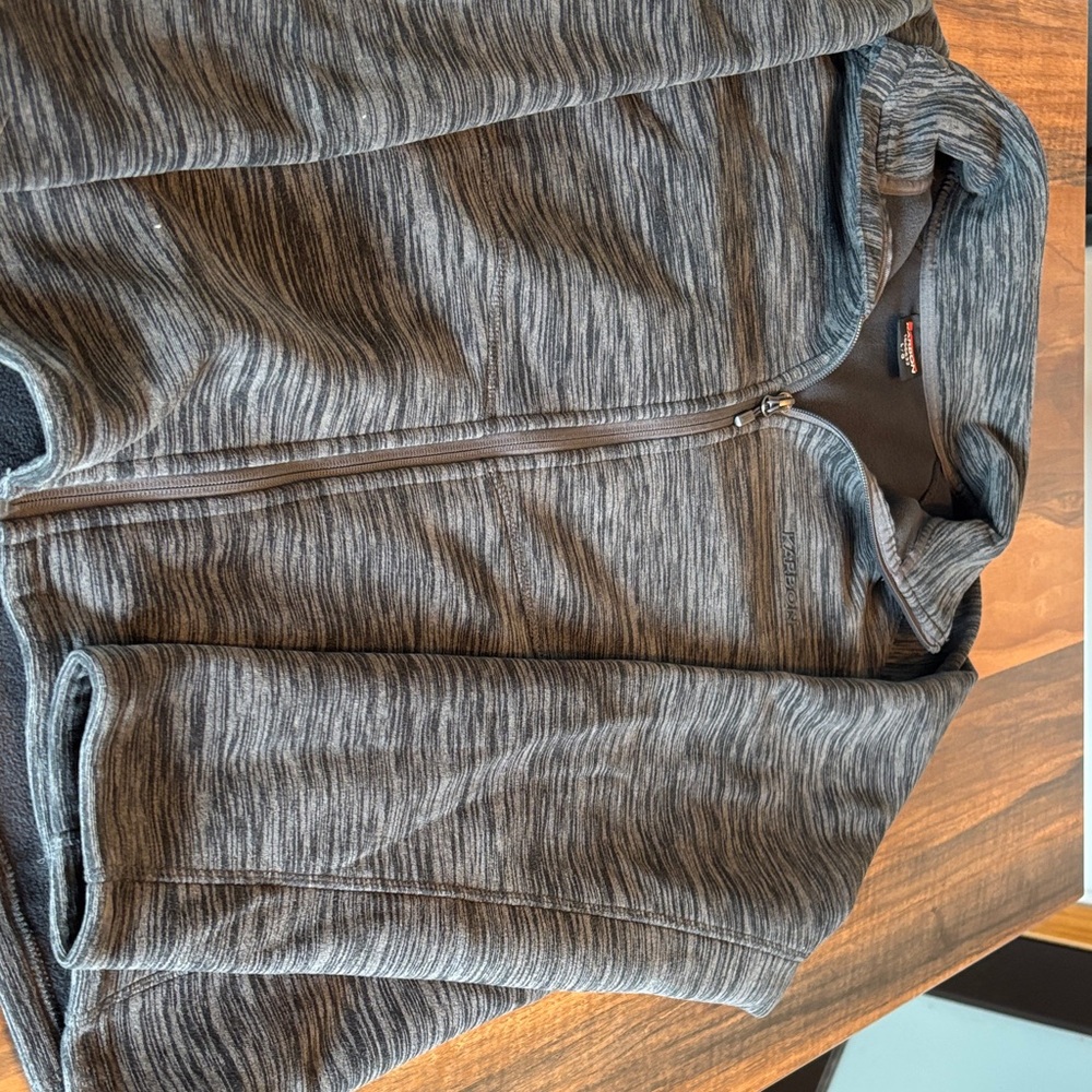 Men's Lightweight Heathered Gray Zip-Up Shirt Jacket